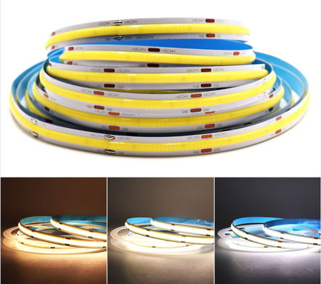 CRI 90 RA Dotless Flexible COB LED Strip Lights 12V 24V 320LED/M High Density