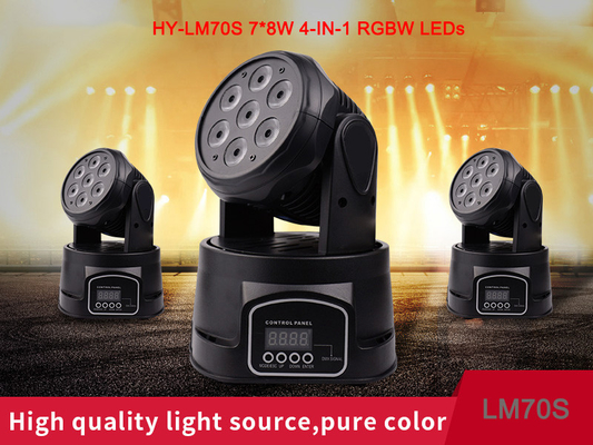 RGBW Source 7x8w LED Stage Light Four In One Mini Moving Head