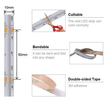 HOYOL COB RGB LED Strip 840 LEDs/M IP65 Waterproof Flexible RGB LED Strip